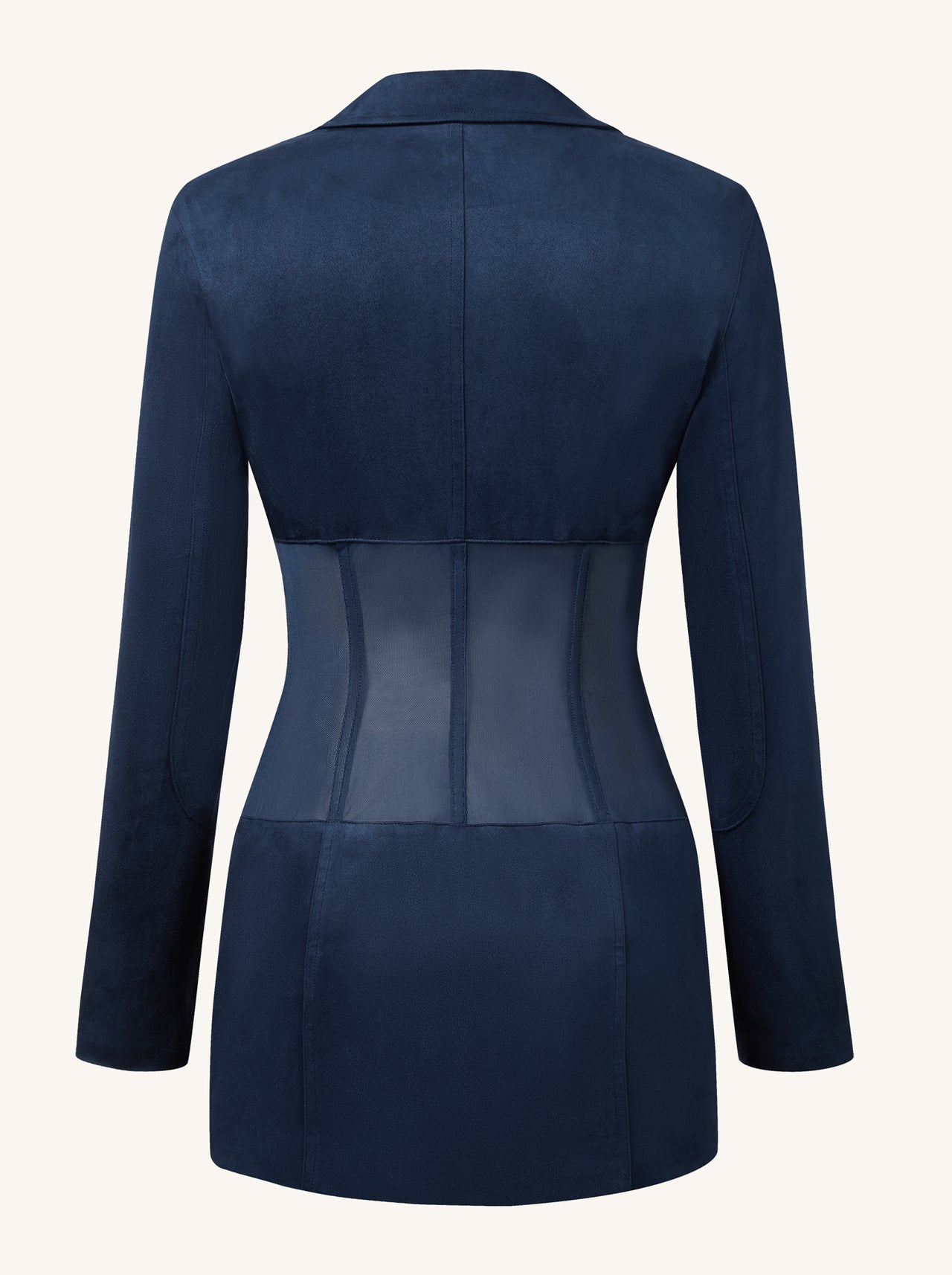 Suede Corset Jacket Mini Dress - Dark Blue