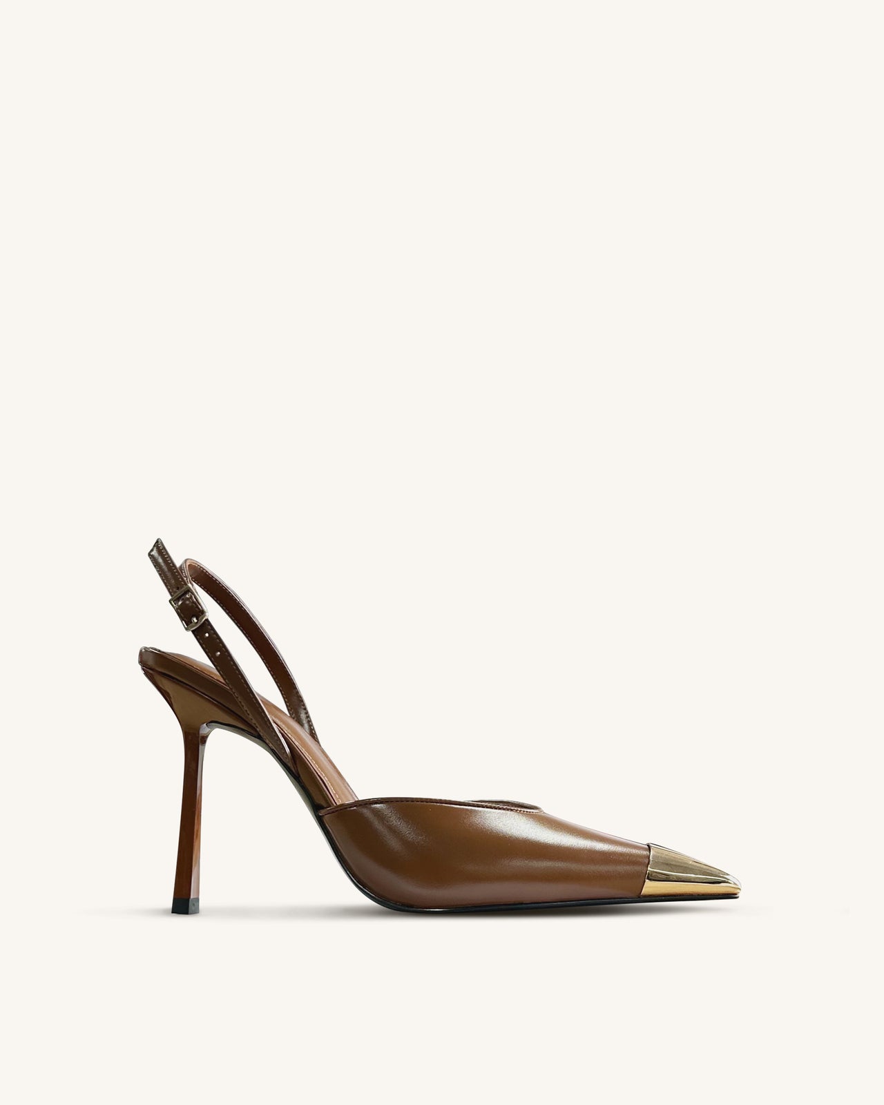 Savannah Gold Tipped Slingback Pumps - Brown