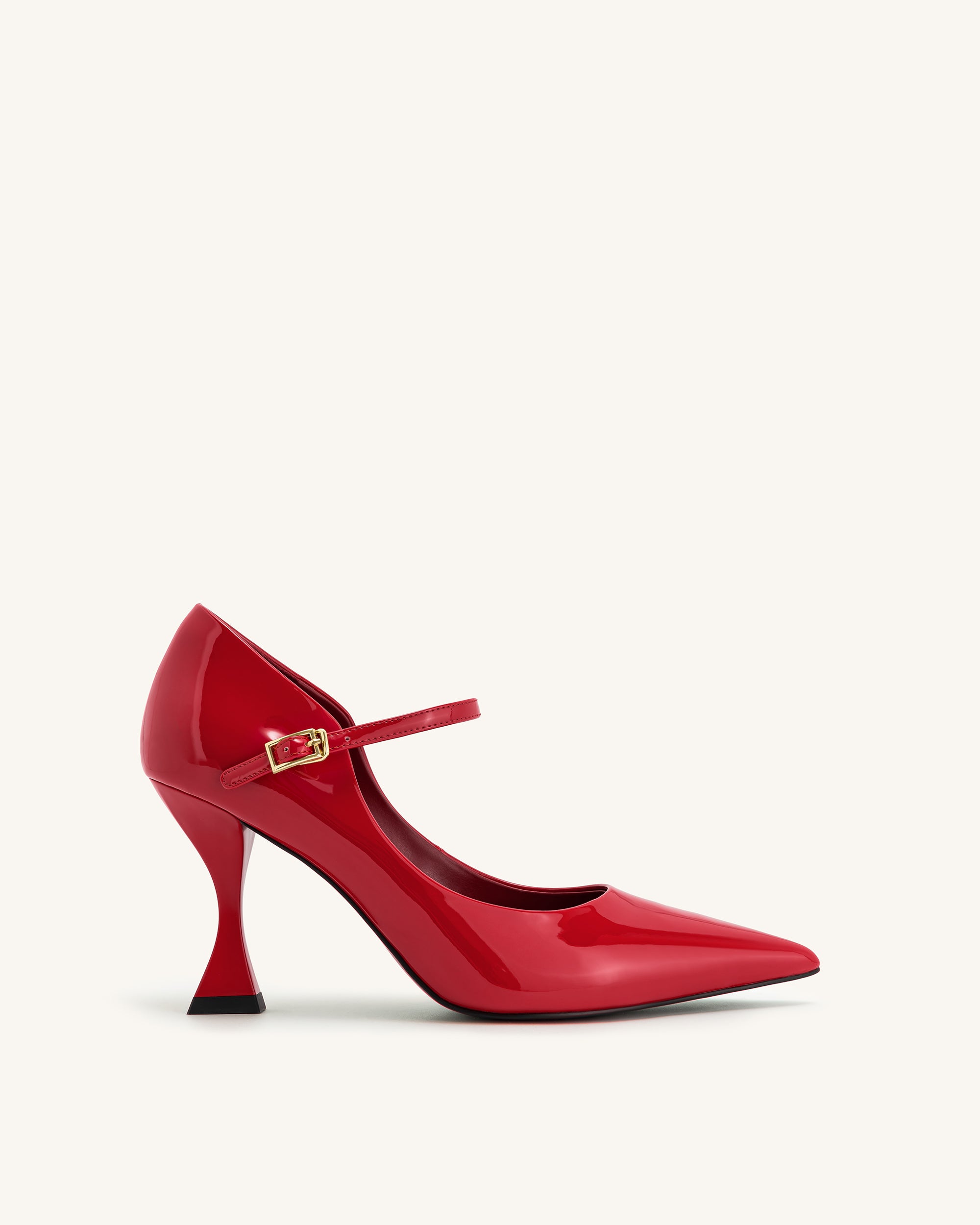 Thalina Patent Leather Pumps - Red