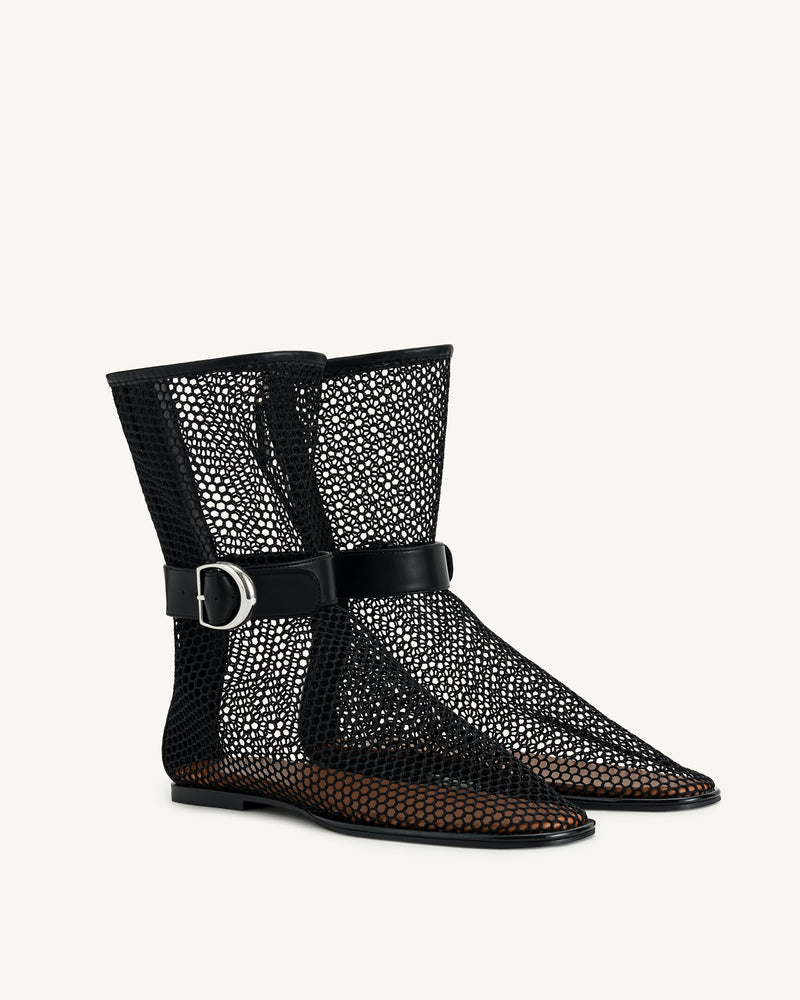 Sophia Mesh Boots - Black