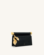 Holly Metal Pendant Embellished Clutch - Black