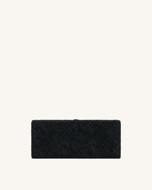 Zaria Woven Clutch - Black