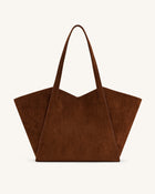 Kiana Large Capacity Tote Bag - Dark Brown