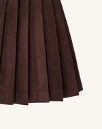 Ellie Pleated Velvet Dress - Chocolate Brown