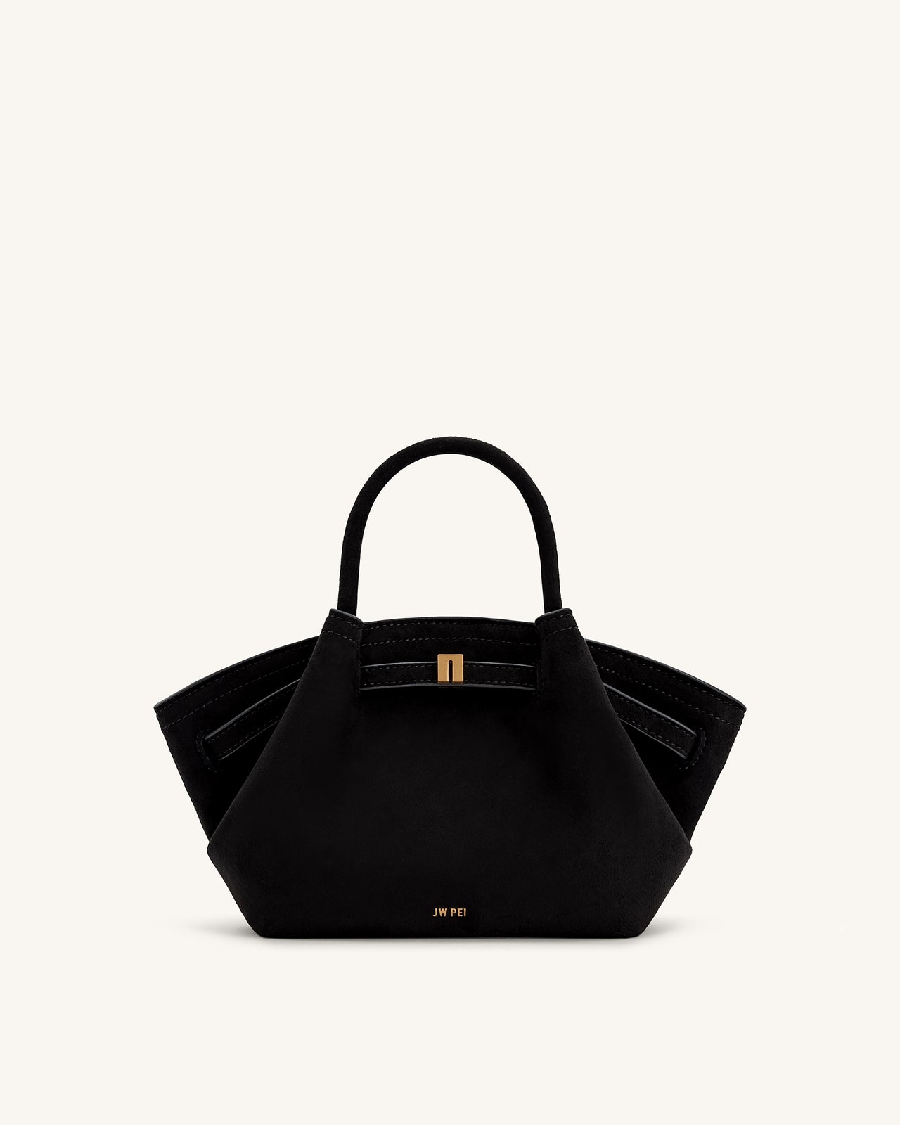 Hana Mini Faux Suede Tote Bag - Black