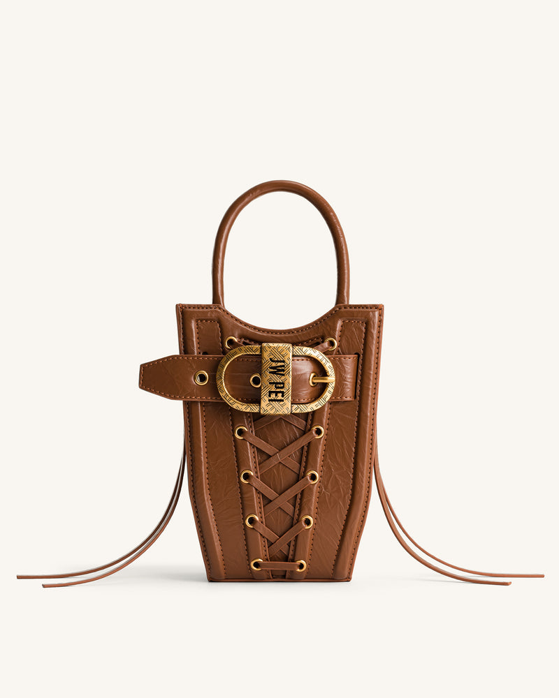 FEI Crushed Straps Phone Bag - Brown