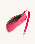 Eva Shoulder Handbag - Magenta Croc