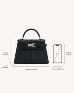 Elise Large Top Handle Bag - Black