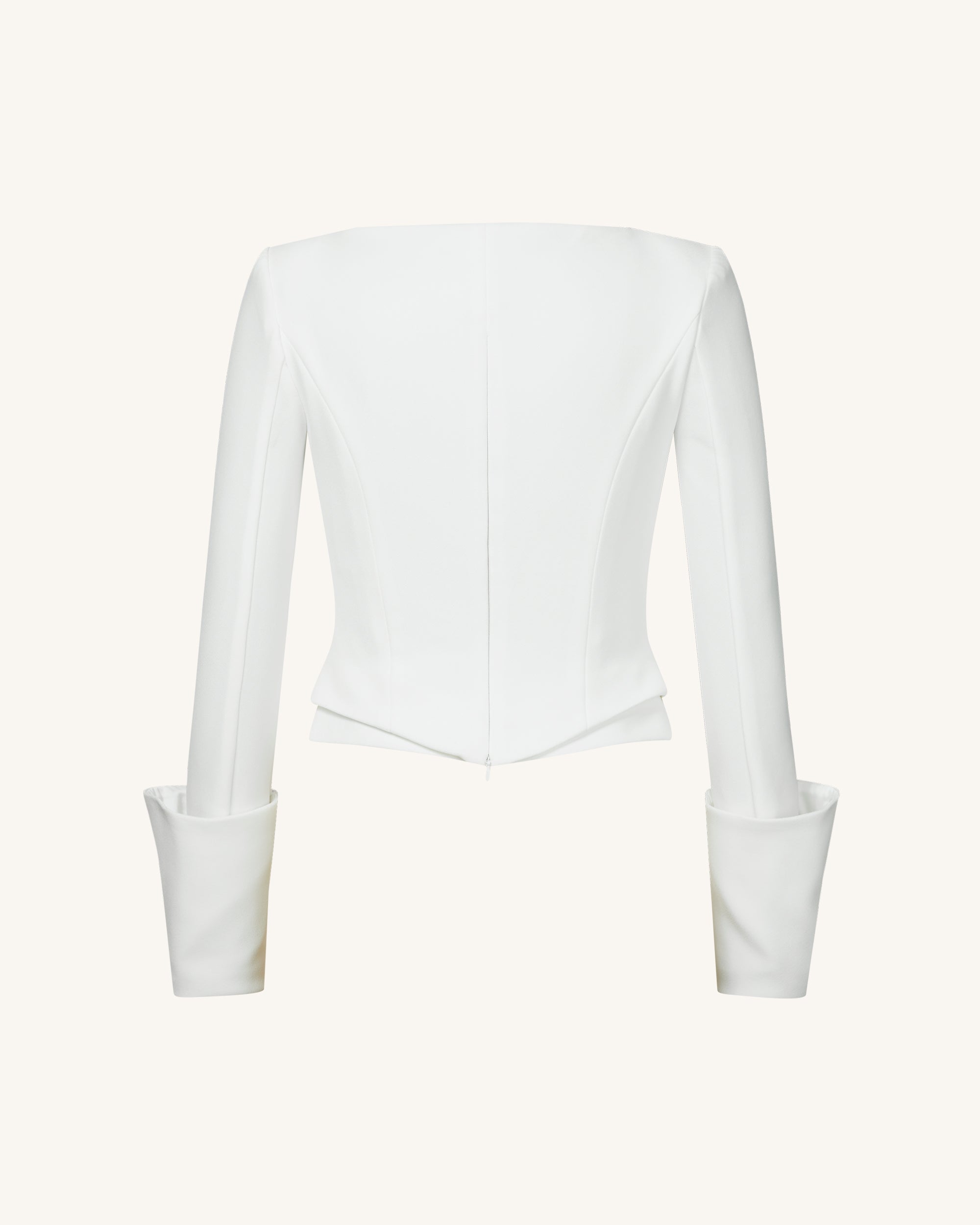 Lydia Corset-Inspired Blazer - White