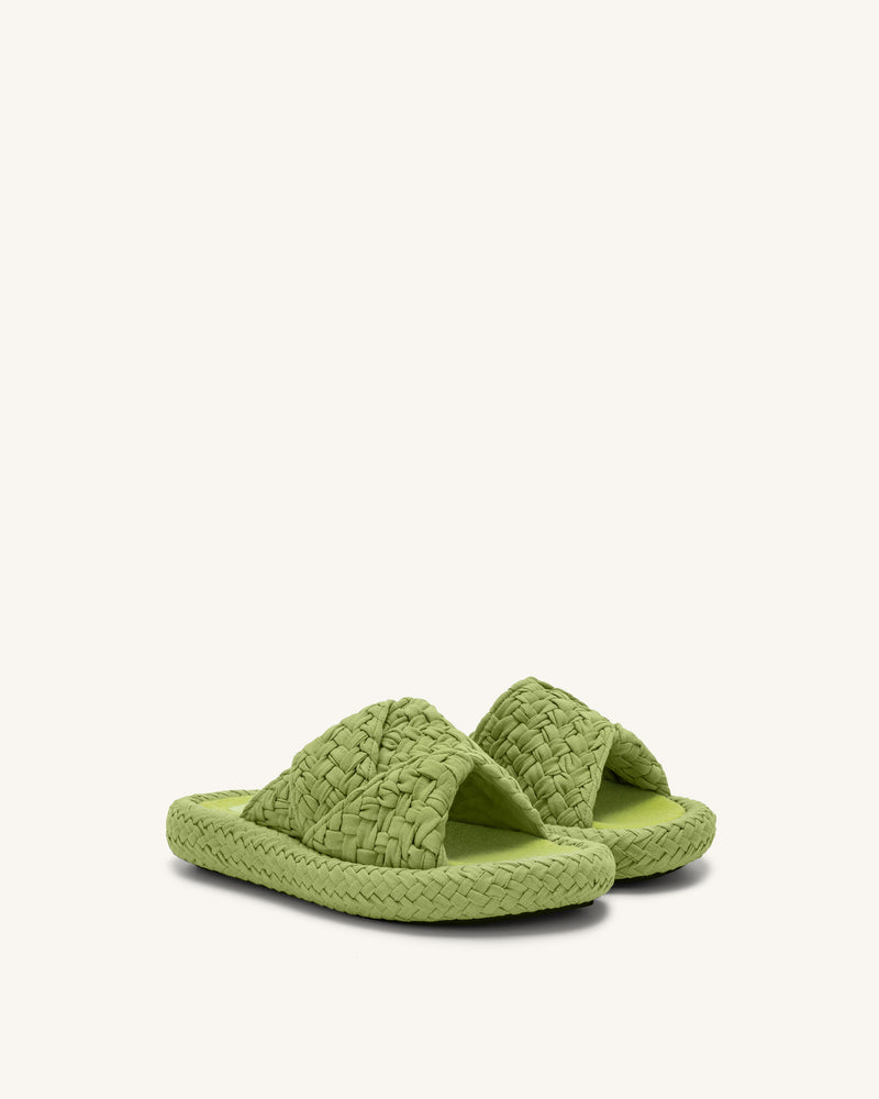 Lilah Woven Platform Sandal - Lime Green