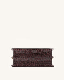 Mini Flap Crossbody - Brown Croc